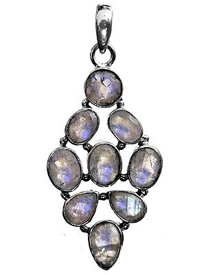 Faceted Rainbow Moonstone Pendant