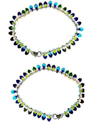 Multi-Color Leaves Anklets (Price Per Pair)