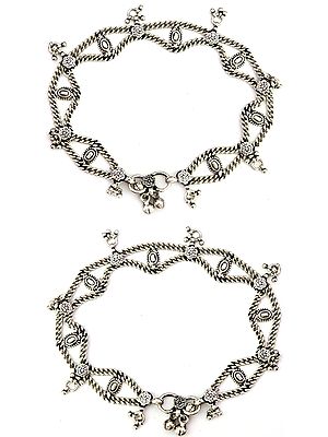 Sterling Chain Anklets (Price Per Pair)