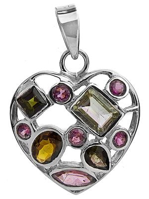 Tourmaline Heart-Shape Pendant (In Mixed Color)