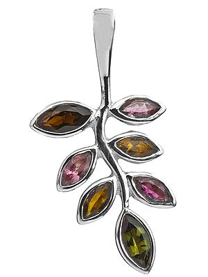 Faceted Tourmaline Leaves Pendant