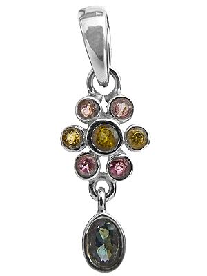 Faceted Tourmaline Pendant (In Mixed Color)