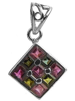 Faceted Pink and Green Tourmaline Pendant