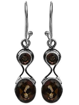 Faceted Smoky Quartz Earrings