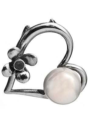 Pearl with Faceted Amethyst Heart-Shape Pendant
