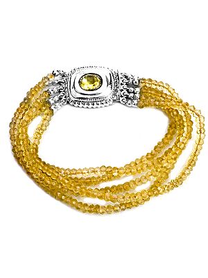 Faceted Five-Strand Citrine Bracelet