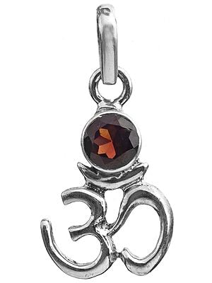 Sterling Om (AUM) Pendant with Gems