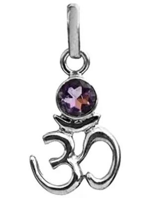 Sterling Om (AUM) Pendant with Gems