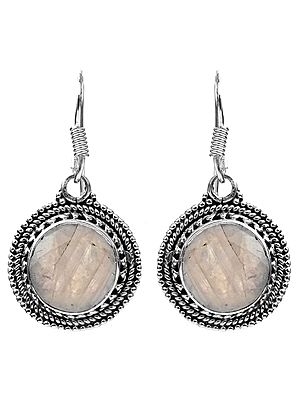 Faceted Rainbow Moonstone Earrings