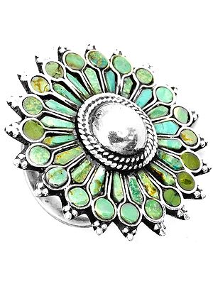 Turquoise Blooming Flower Ring