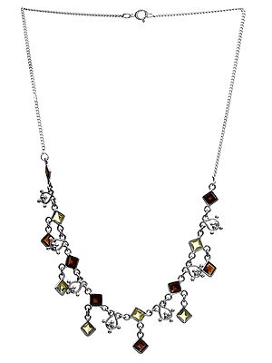 Faceted Garnet and Peridot Necklace
