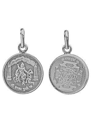 Bagalamukhi Pendant with  Her Yantra on the Reverse (Two Sided Pendant)