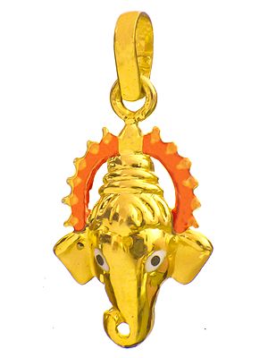 Ganesha Face Pendant with Enamelled Prabhamandala