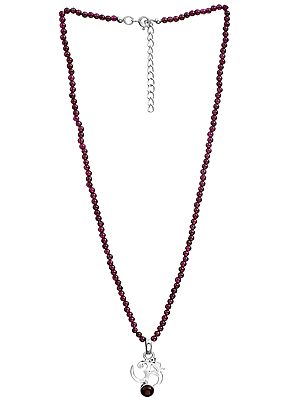 OM (AUM) Garnet Necklace
