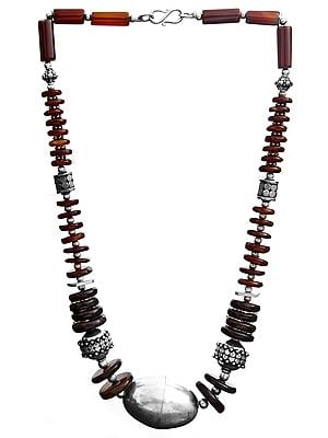 Carnelian Necklace With Iron Tiger Eye