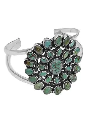 Sterling Cuff Bracelet with Gems