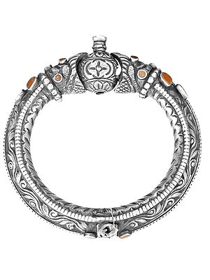 Nagas with Amrita Kalash (Bangle with Coral and Screw Clasp)