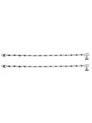 Sterling Flower Anklets (Price Per Pair)