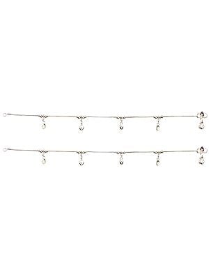 Sterling Anklets with Peridot (Price Per Pair)