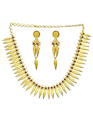 Marriage Necklace Known as Thali with Earrings (South Indian Temple Jewelry)