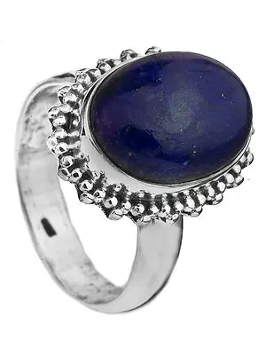 Lapis Lazuli Oval Ring with Granulation