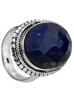 Faceted Lapis Lazuli Oval Ring