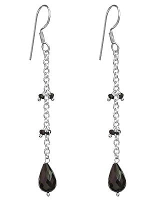 Earrings with Faceted Gemstone