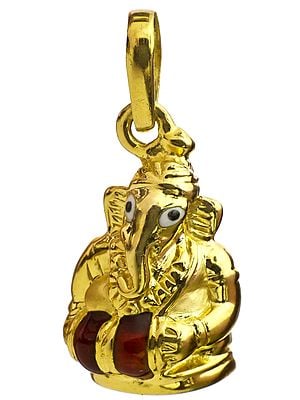 Lord Ganesha Playing Drum (Handcrafted Pendant)
