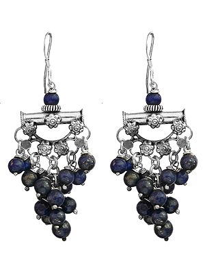 Sterling Silver Chandelier Earrings with Gemstone Dangles