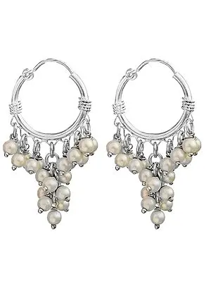 Pearl Hoop Chandelier Earrings