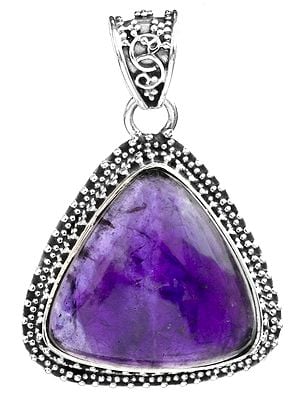Triangle Gemstone Pendant with Granulation