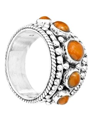 Granulated Coral Ring | Coral Stone Jewelry