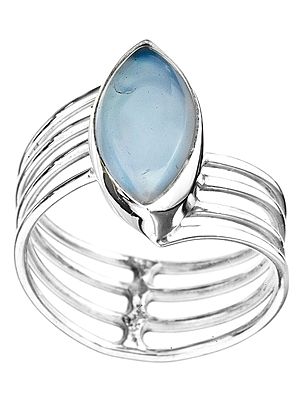 Blue Chalcedony Marquis Ring