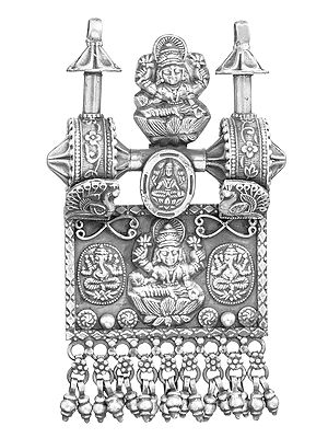 Goddess Lakshmi and Ganesha Pendant with Ghungroos