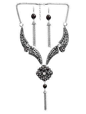 Wedding Tassel Necklace with Earrings Set