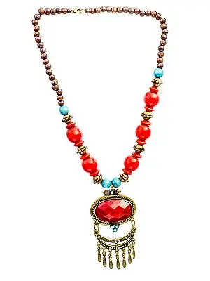 Scarlet Beaded Necklace
