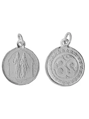 Vishnu-Lakshmi Pendant with OM on Reverse (Two Sided Pendant)