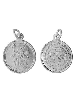 Lord Hanuman Pendant with OM on Reverse (Two Sided Pendant)