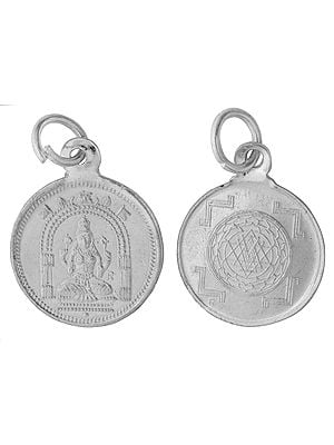 Goddess Vaishnavi Pendant with Her Yantra on Reverse (Two Sided Pendant)
