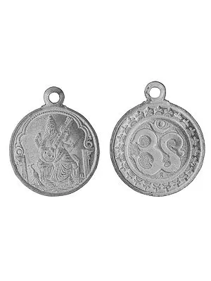 Goddess Saraswati Pendant  with OM on Reverse (Two Sided Pendant)