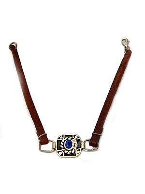 Lapis Lazuli Bracelet with Leather Strap