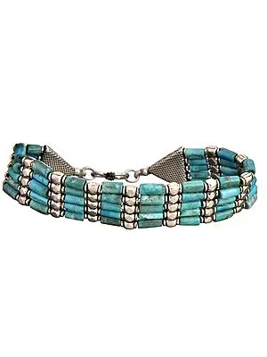Five-Strand Turquoise Tubes Bracelet