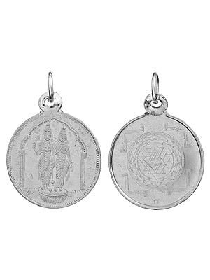 Vishnu Lakshmi Pendant with Yantra on Reverse (Two Sided Pendant)