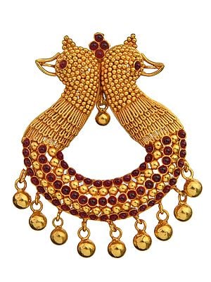 Parrot Pair Designer Pendant (South Indian Temple Jewelry)