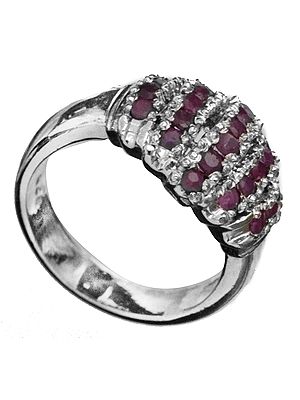Faceted Ruby Gemstone Ring