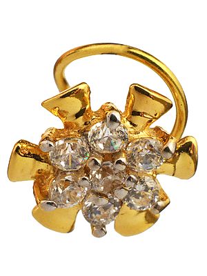 Classic Gold-and-Gemstones Nose-ring