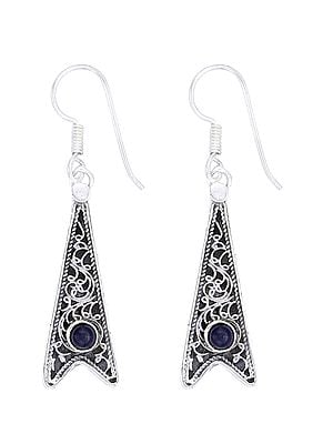 Stylish Sterling Silver Earrings with Black Onyx Stone