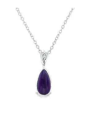 Sterling Silver Pendant Studded with Precious Gemstone