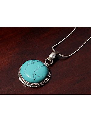 Sterling Silver Pendant with Turquoise Gemstone