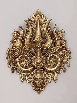 Trishul Charm Brass Brooch